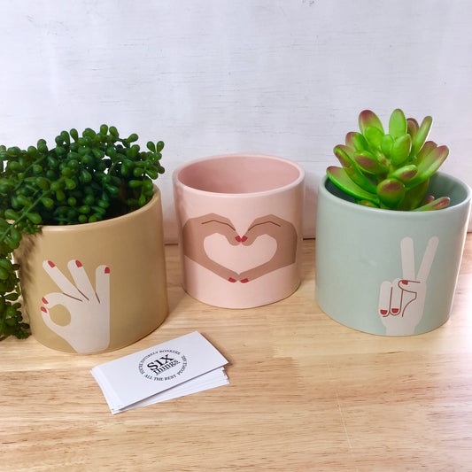 Peace love good vibes planter pot