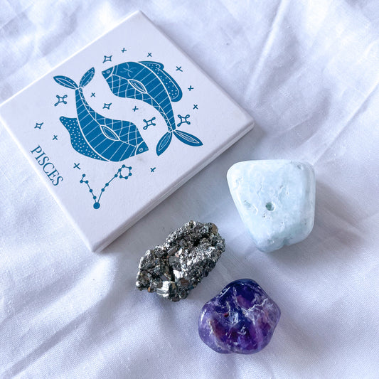 Pisces Zodiac star sign crystal lover kit
