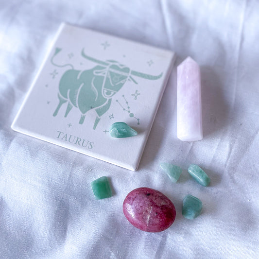 Taurus Zodiac star sign crystal lover kit