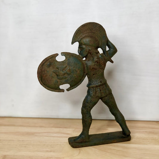 Spartan warrior vintage cast iron statue