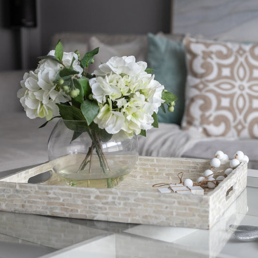 Handmade capiz shell pearl inlay rectangle tray S-L