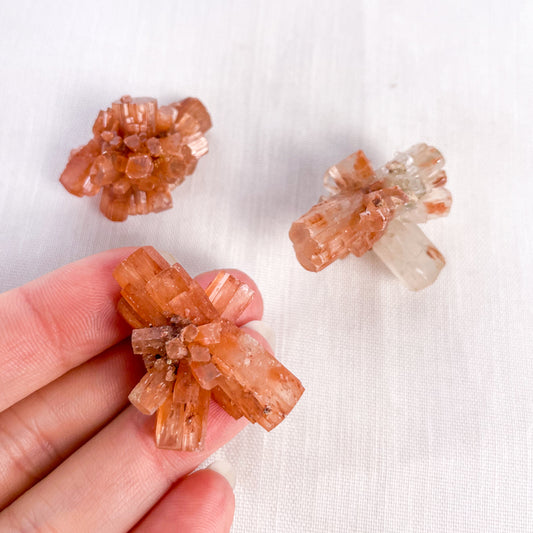Aragonite sputnik star crystal cluster
