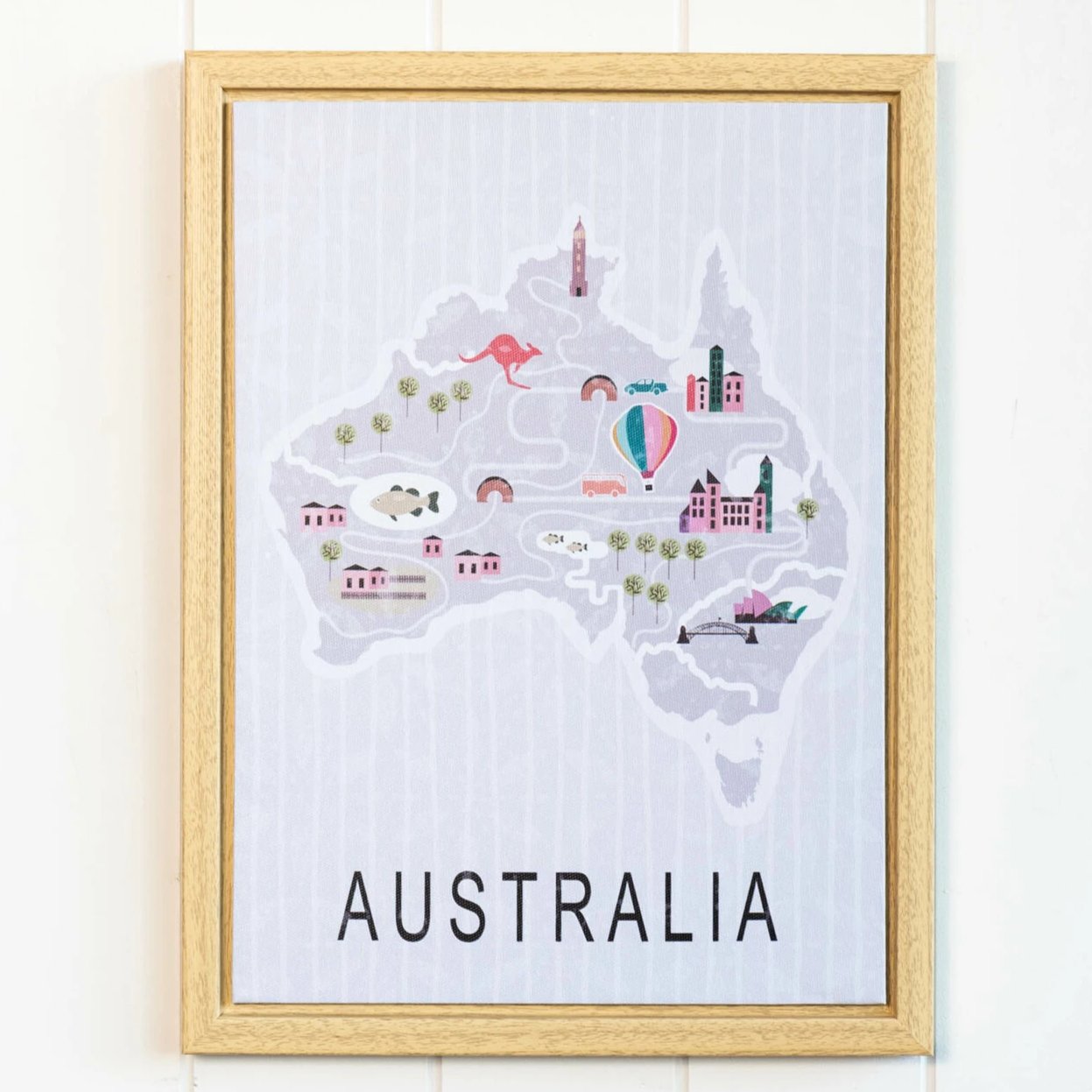 Australia map cute framed print