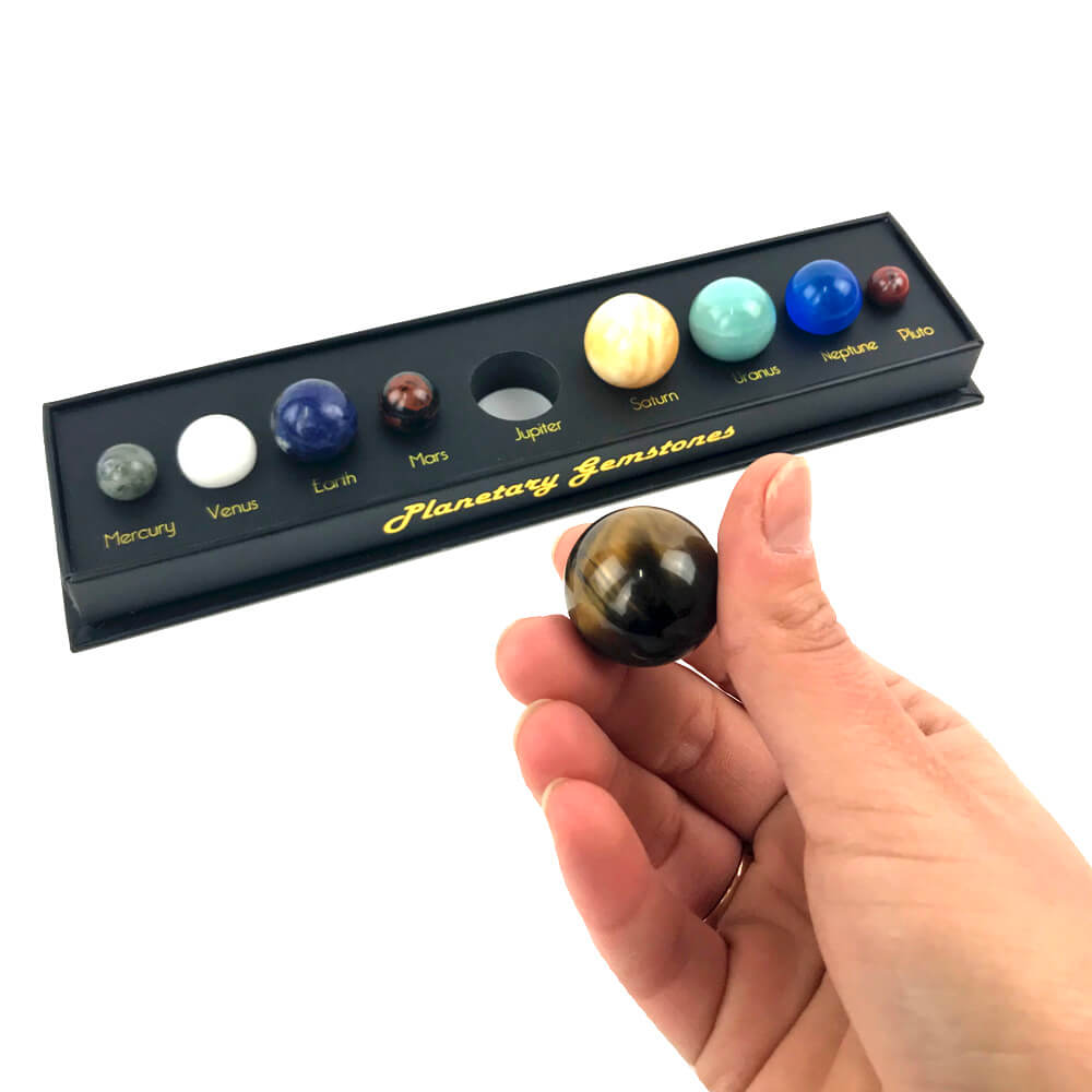 Crystal spheres gift box desk set of the solar system planets