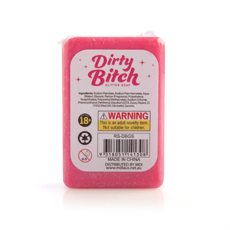 Dirty bitch pink glitter gift soap bar