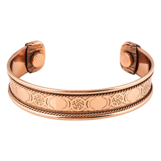 Triple moon witches copper cuff bracelet