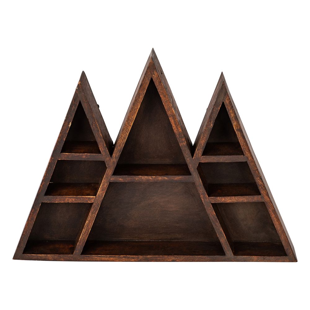 Witches triple pyramids crystal display shelf