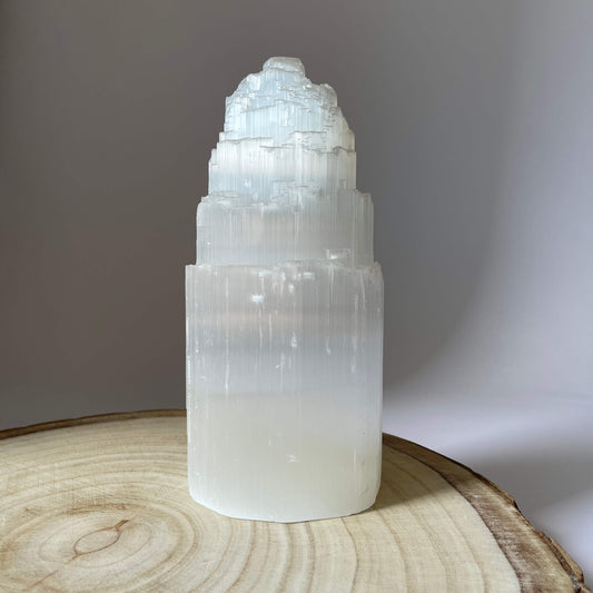 Selenite tower crystal lamp light