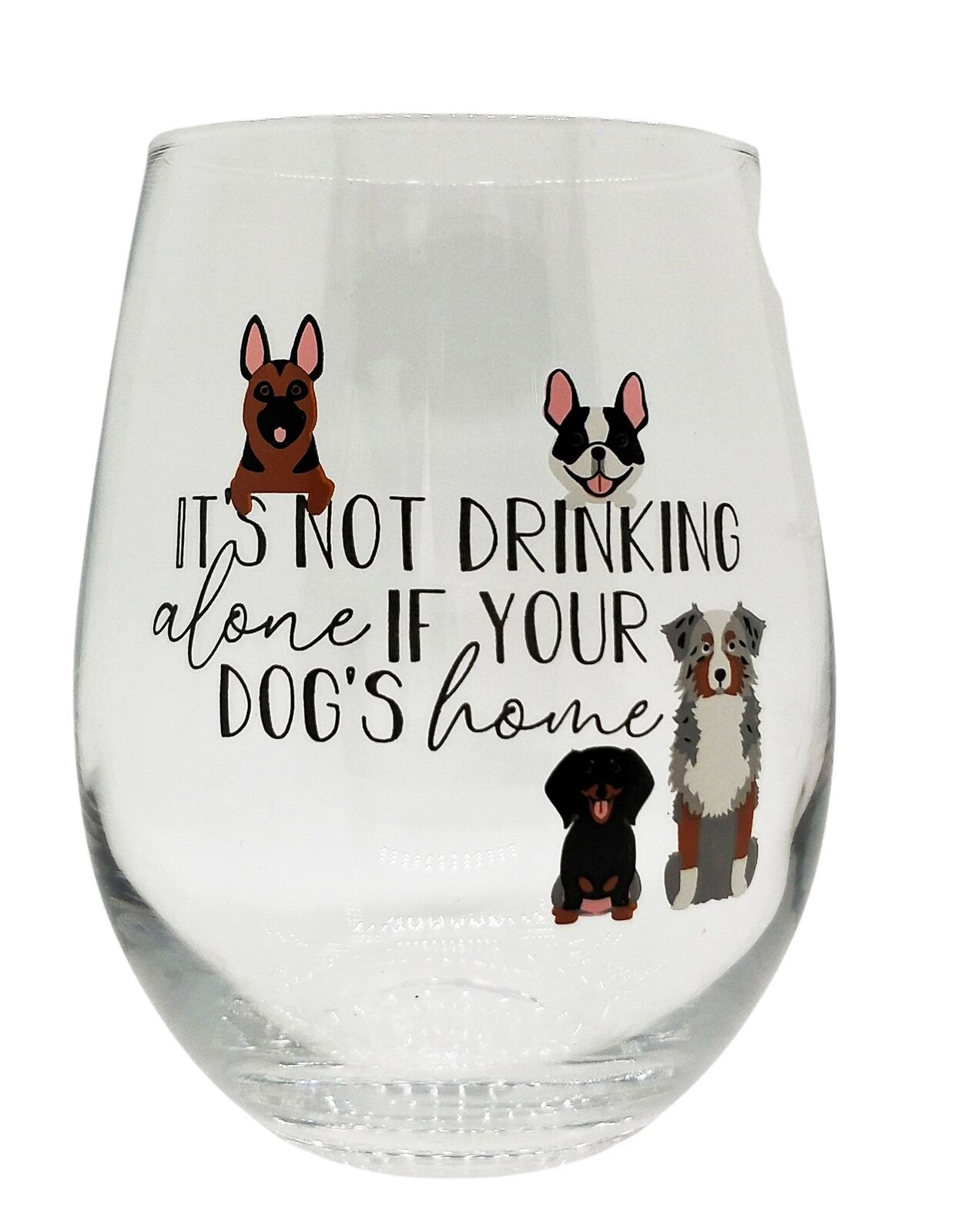 Cat / dog / Not drinking alone wine glass