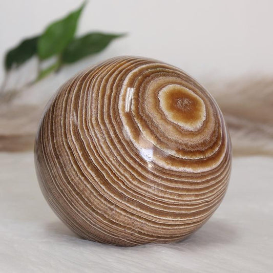 Striped crystal / Banded Aragonite crystal sphere XL