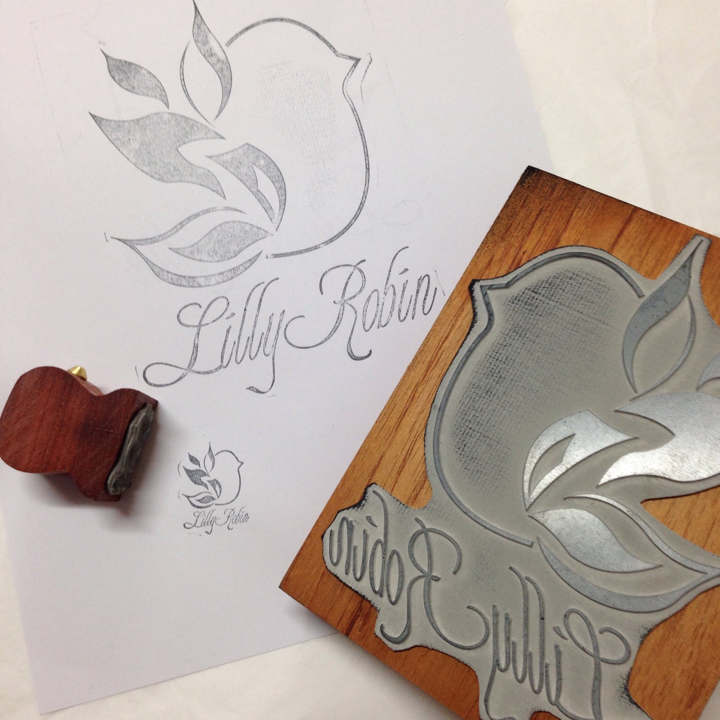 Custom made vintage style wooden stamp - Six Things - 13
