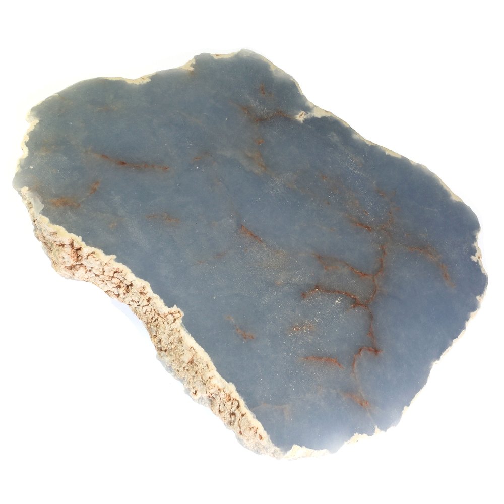 Angelite crystal polished face rough large palm stone