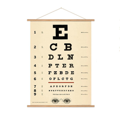 Vintage eye chart poster print