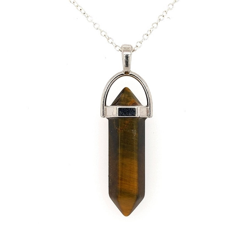 Tigers Eye double terminated Crystal pendant