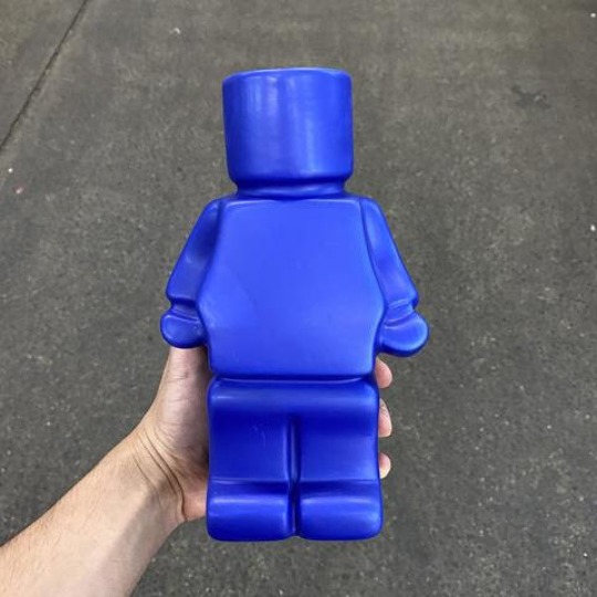 The original robot lego block human / character planter pot vase