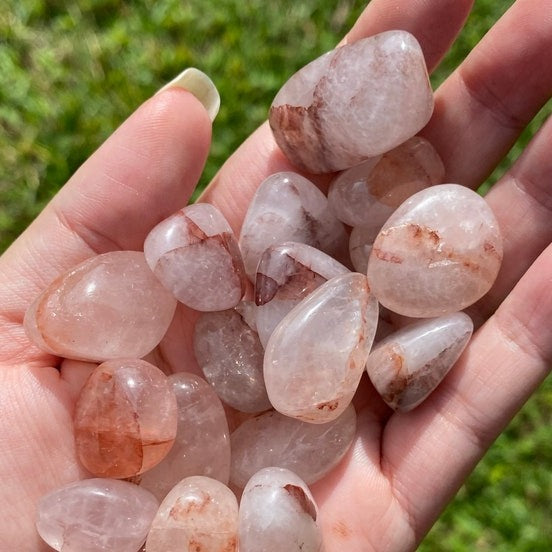 Fire quartz crystal tumble