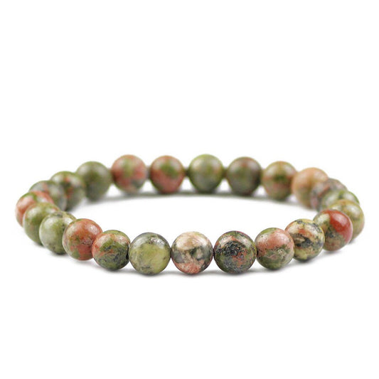 Unakite crystal bead / crystal bracelet