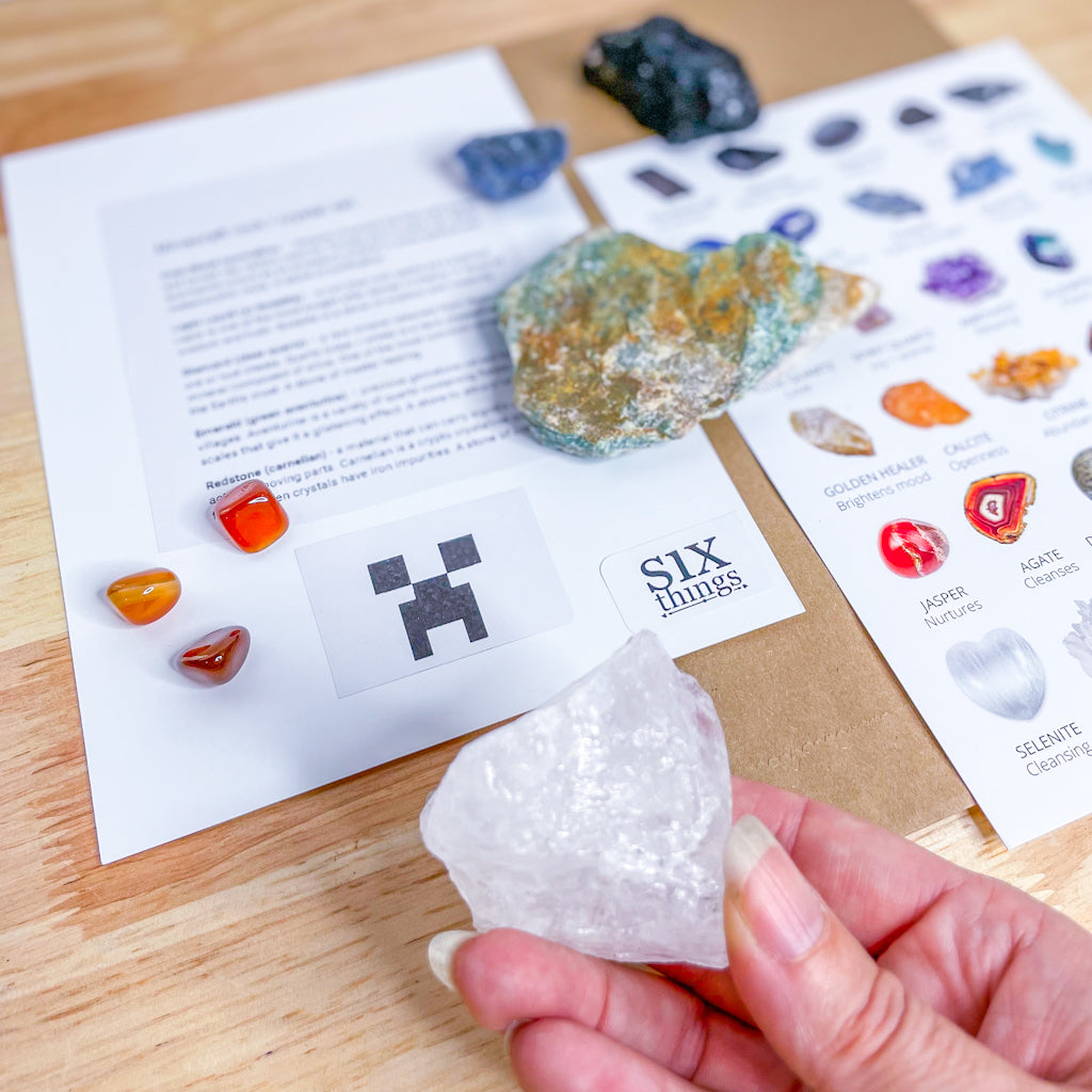 Minecraft rock / tumble stone and rough crystal set