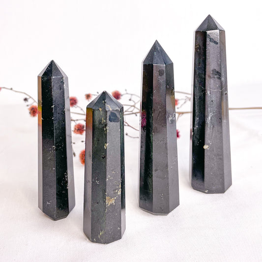 Protection Black tourmaline crystal obelisk tower