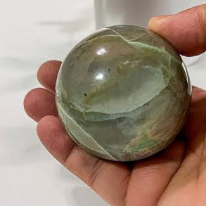 Green Moonstone goddess crystal sphere