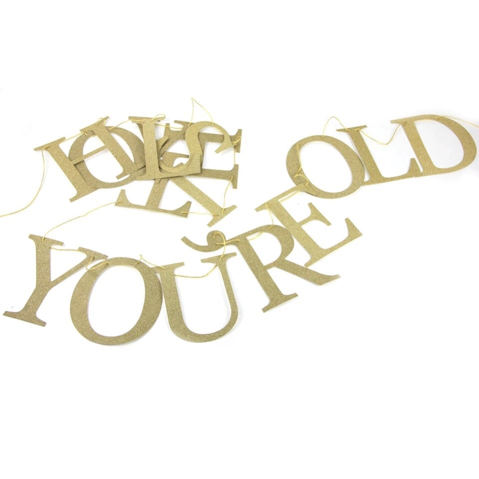 Holy shit you're old banner - Abusive / funny birthday bunting sign