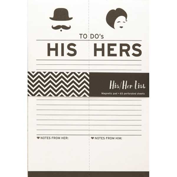 His n hers to do list magnetic notepad