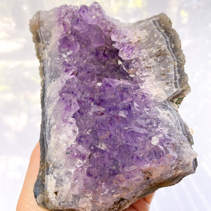 Purple Amethyst + Blue lace agate crystal cluster 1kg
