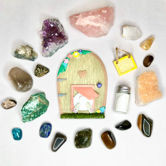 Easter Bunny / Fairy door crystals / tumble stones + roughs treasures kit