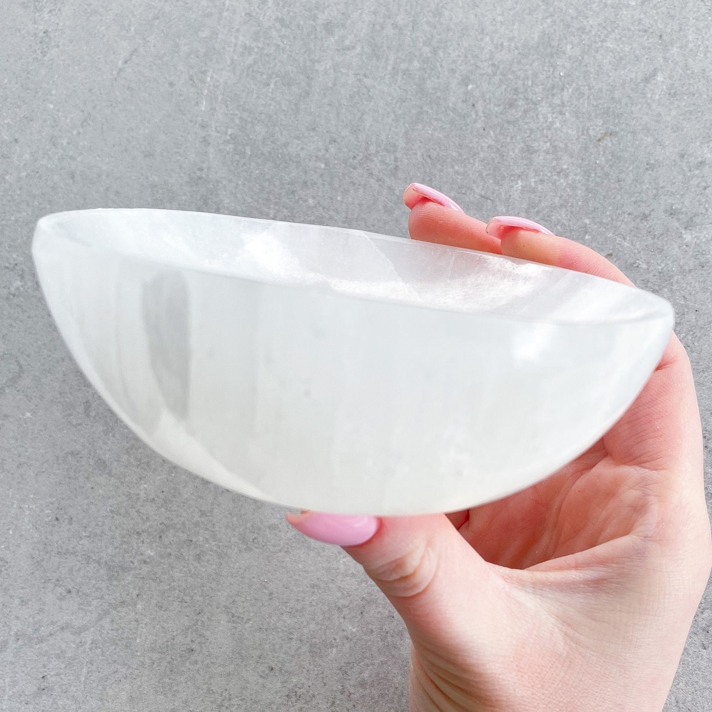 Selenite crystal bowl / carved plate crystal charging