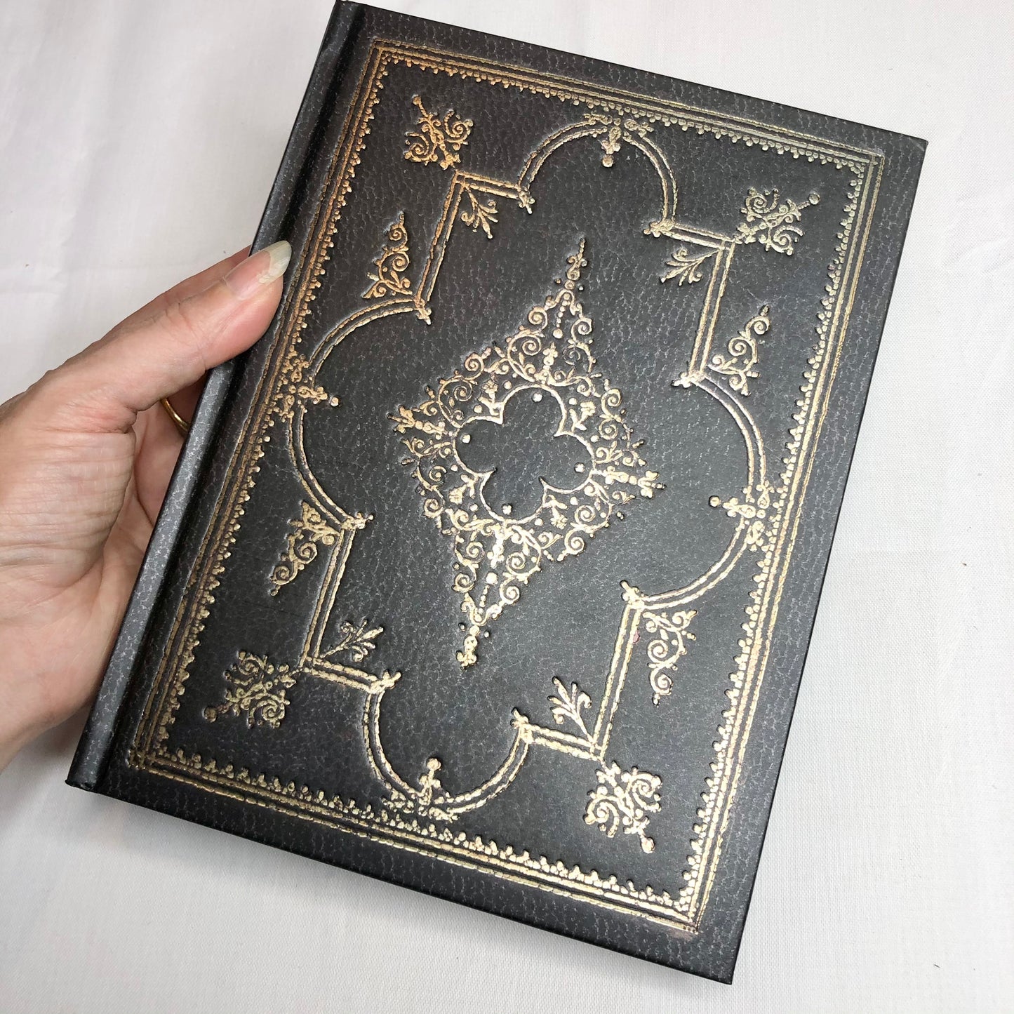 Hard cover black gold embossed journal