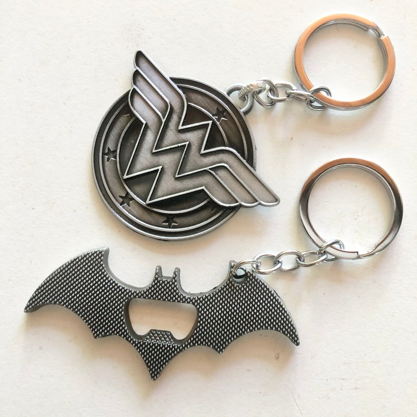 DC comics Batman or Wonder woman keyring bottle opener