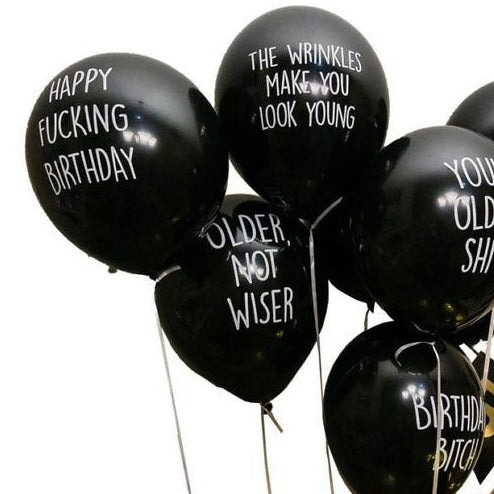 Naughty insult birthday greeting balloon / abusive balloon