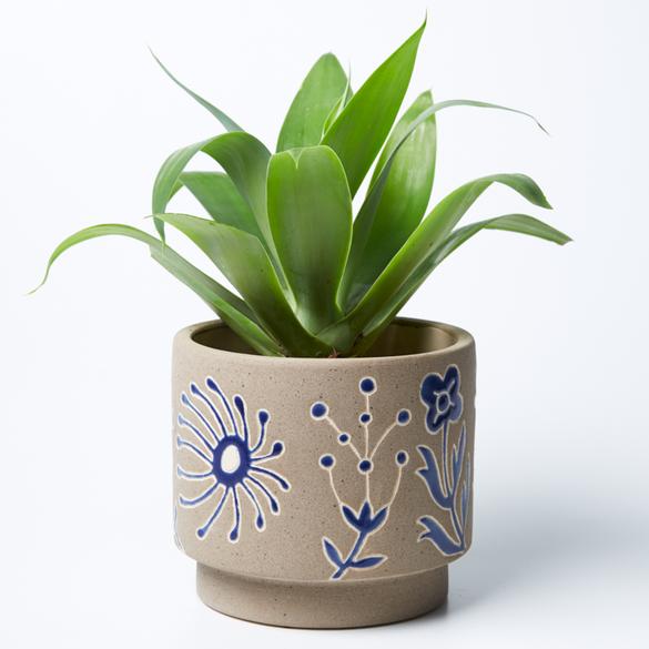 Australian native flora & animal hand made glazed clay plant pot