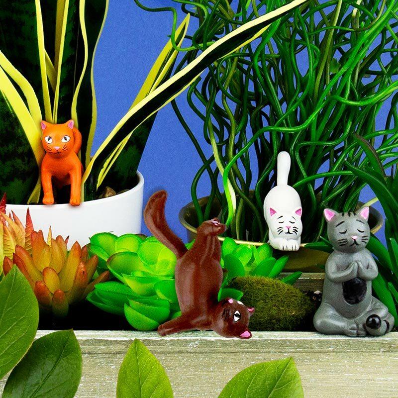 Yoga pussy cat pot planter mini statues