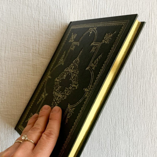 Hard cover black gold embossed journal