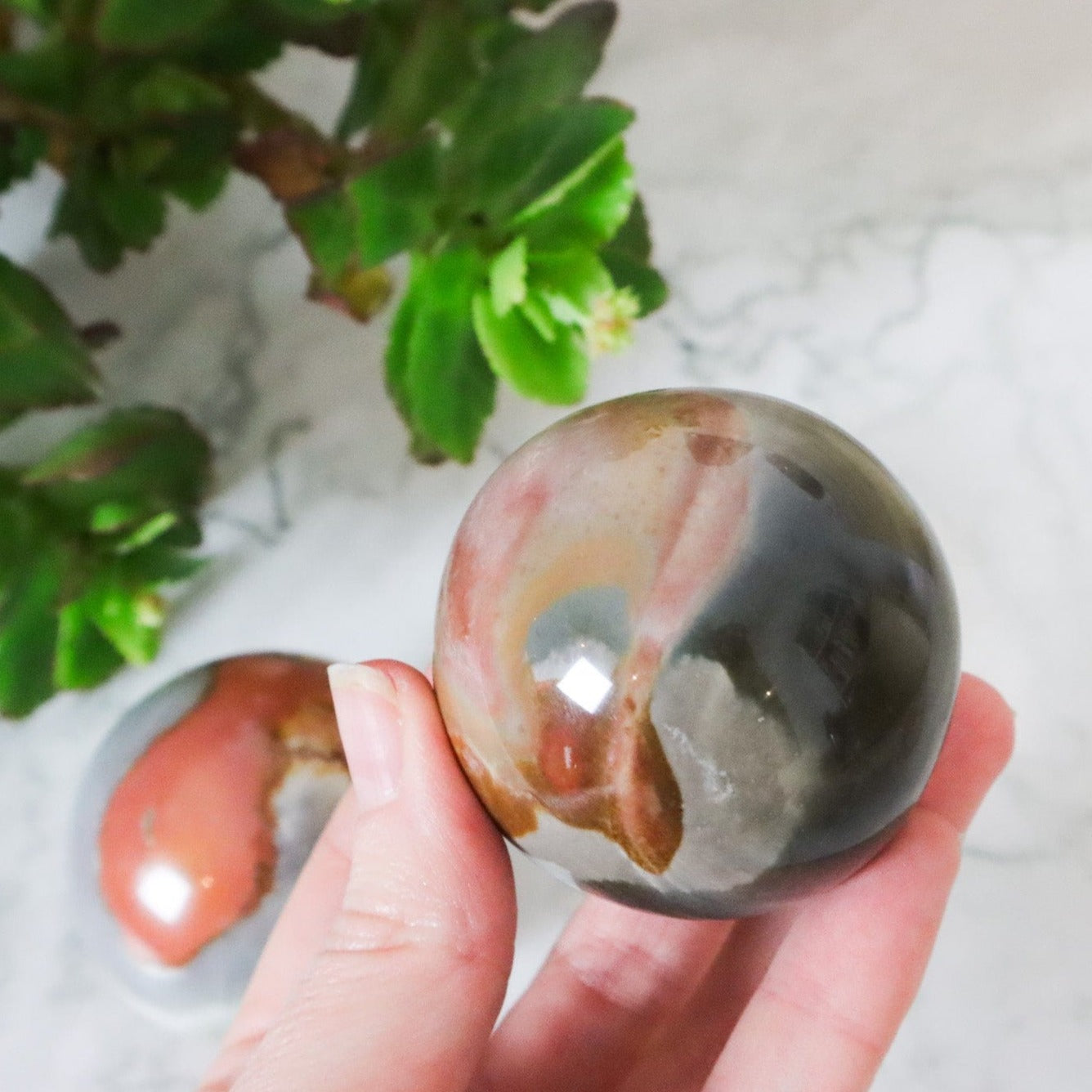 Desert jasper crystal sphere 5-6cm