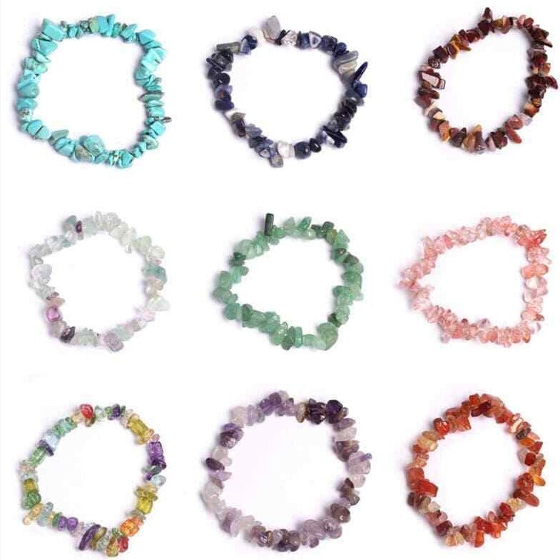 Crystal chip bracelet - various gemstones