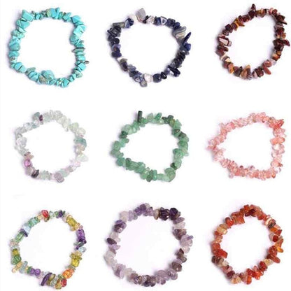 Crystal chip bracelet - various gemstones