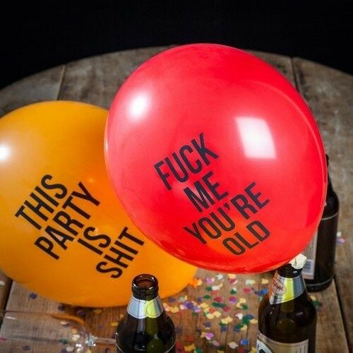 Naughty insult birthday greeting balloon / abusive balloon - 5 pack