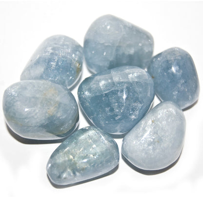 Celestite / celestine crystal tumble stone