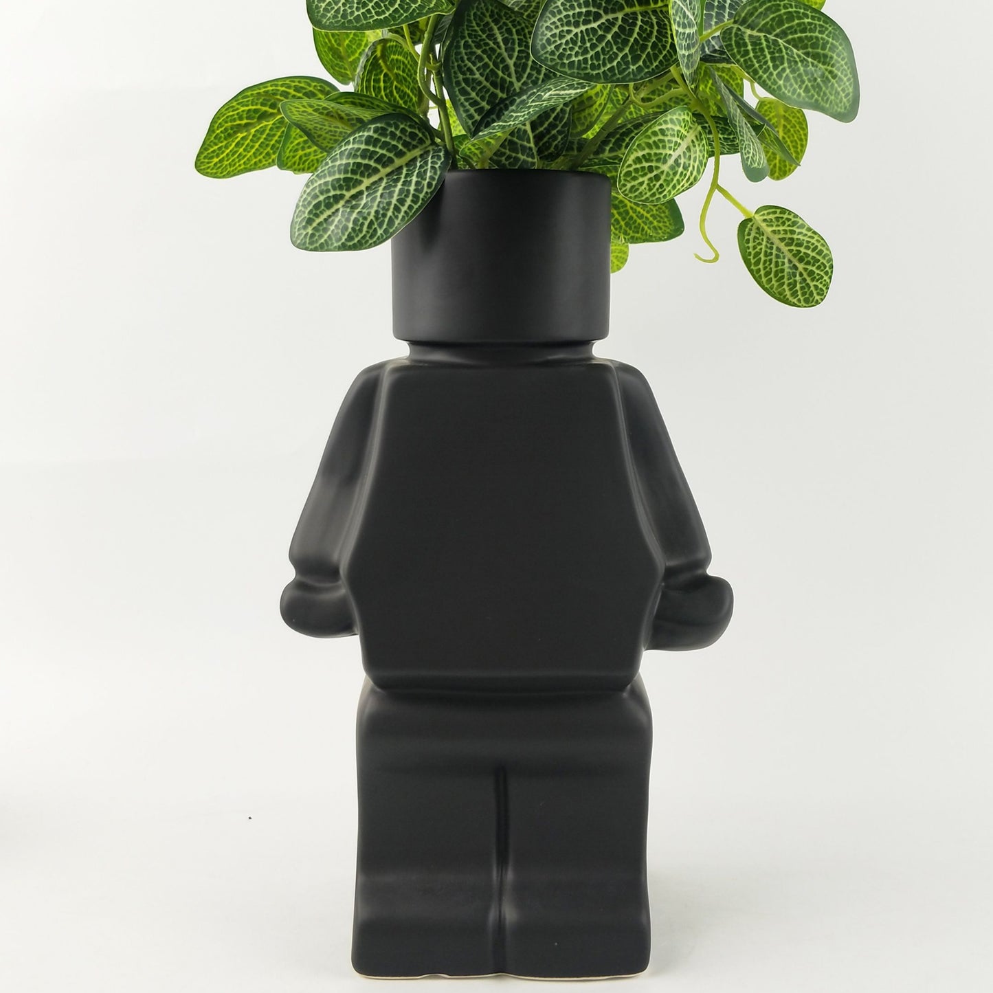 The original robot lego block human / character planter pot vase