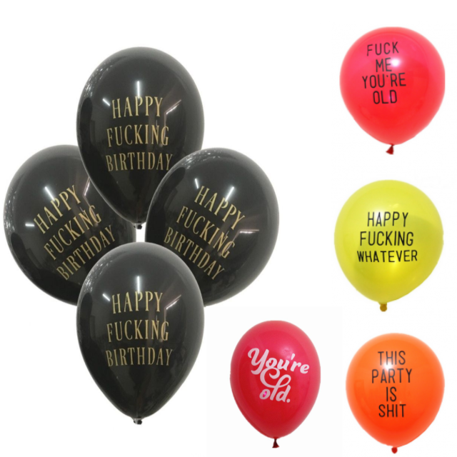Naughty insult birthday greeting balloon / abusive balloon - 5 pack