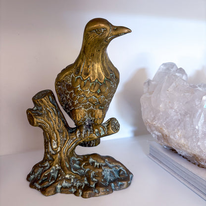 Antique brass eagle statue