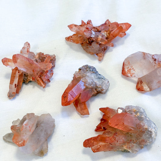 Red / Tangerine quartz crystal cluster