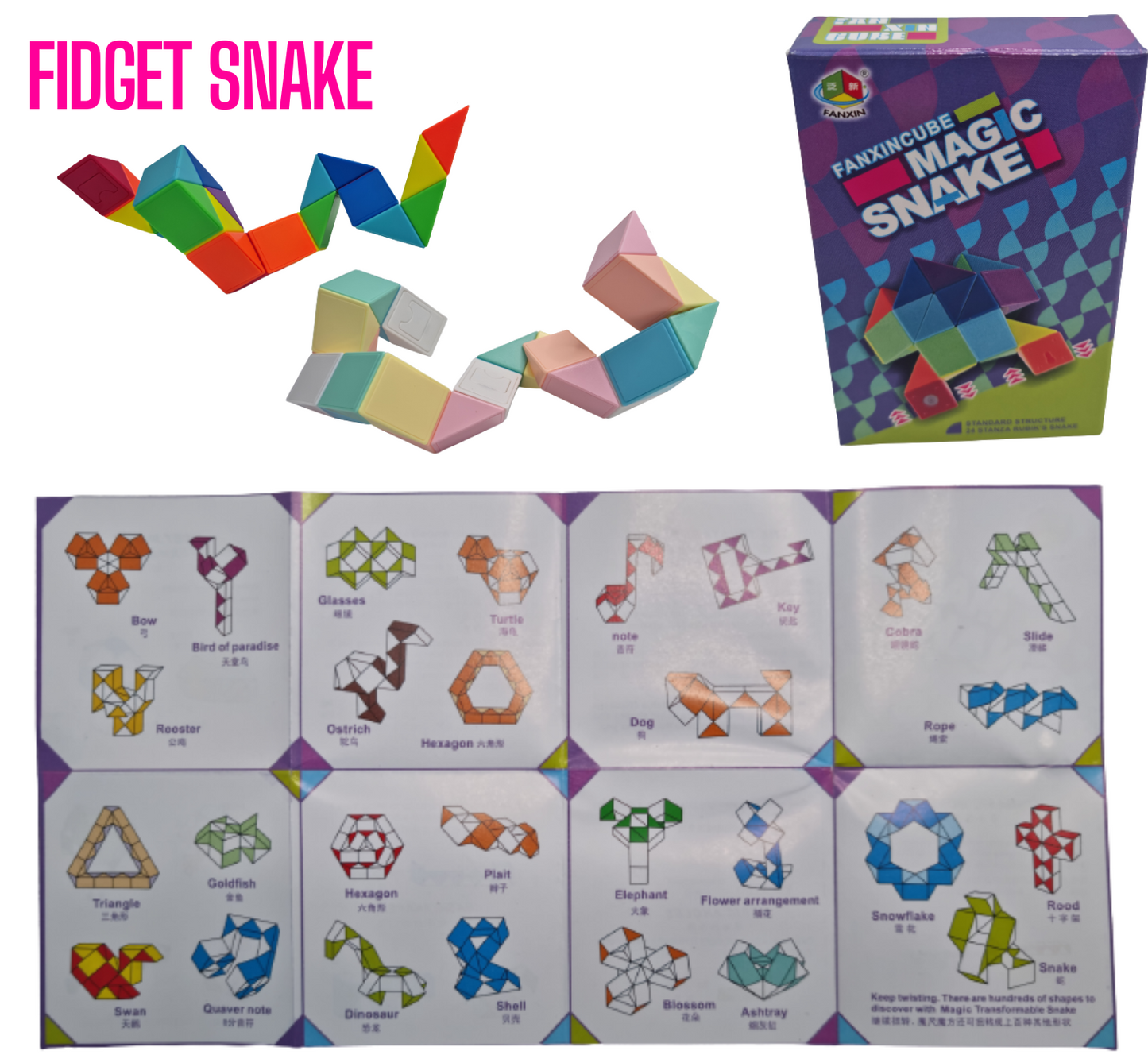 Fidget brain teaser puzzle snake