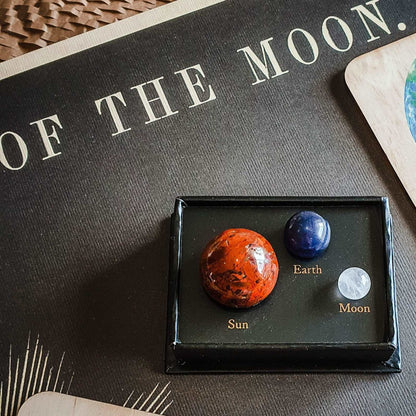 Cosmic crystal spheres gift box desk set - solar system planet earth moon sun