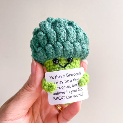 Positive broccoli crochet keepsake toy