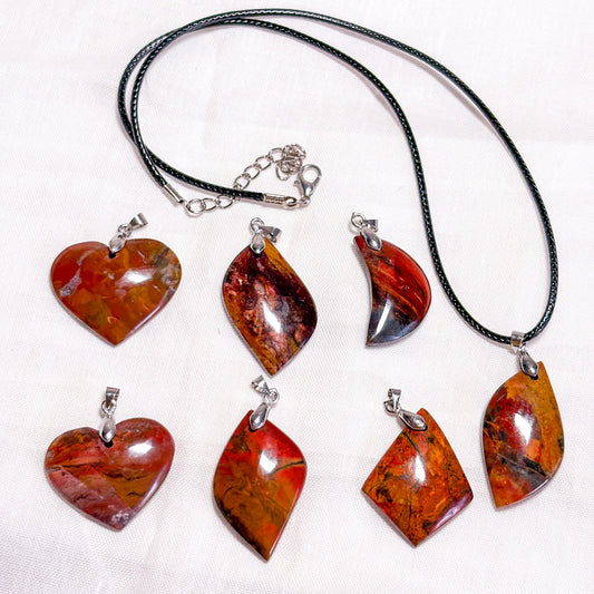 Jasper crystal pendant necklace