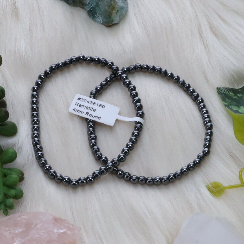Hematite crystal bead bracelet