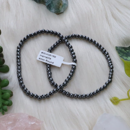 Hematite crystal bead bracelet
